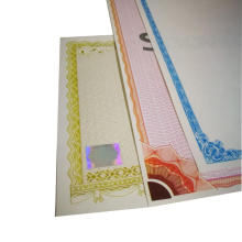 High anti-counterfeiting hot foil ticket hologram watermark security paper printing with embossing